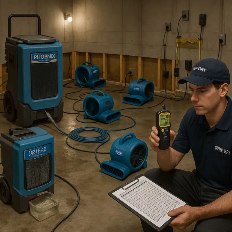 Structural Drying and Dehumidification process in Columbia, MS